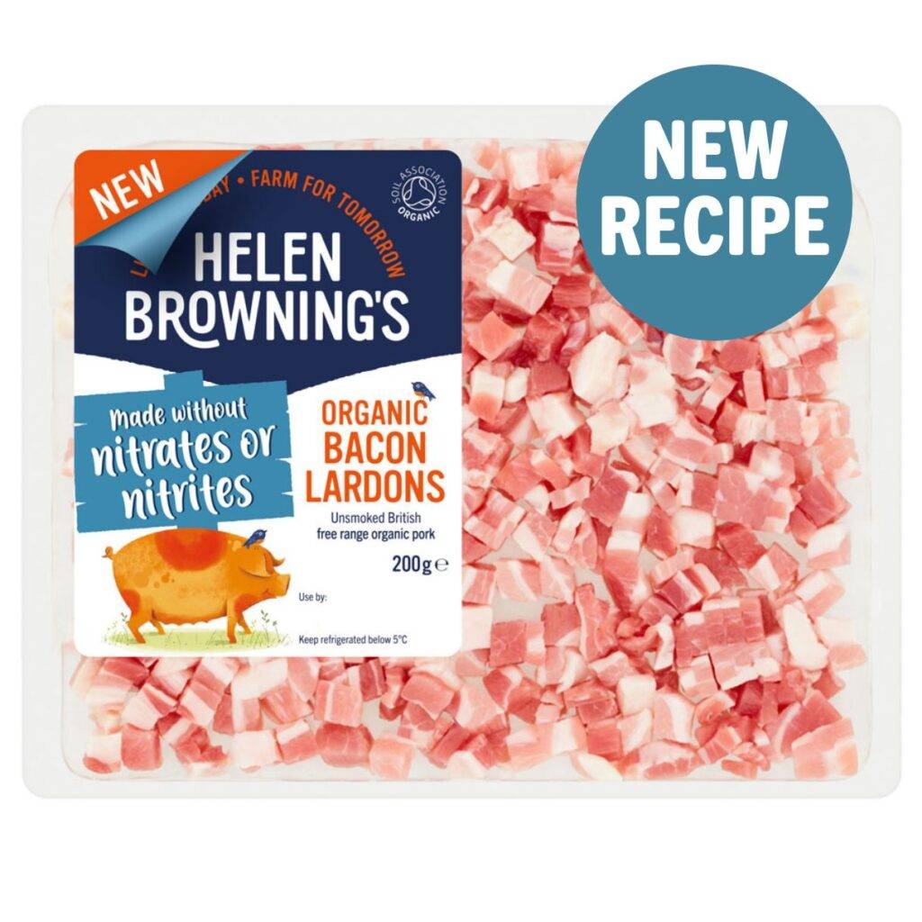 Organic Organic Unsmoked Bacon Lardons Buy online Helen Browning’s