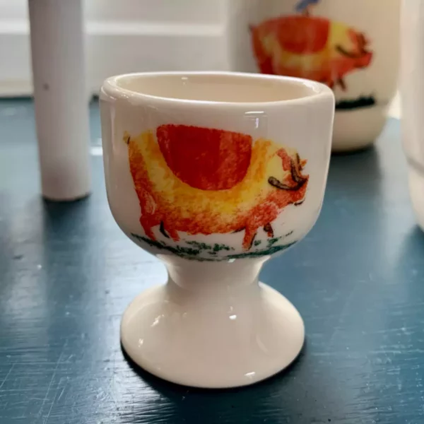 pig china egg cup