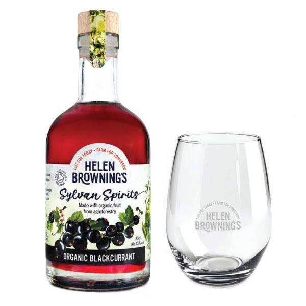 Organic Blackcurrant Sylvan Spirit with glass