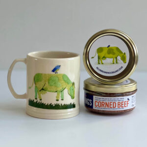 Corned beef and cow mug gift set