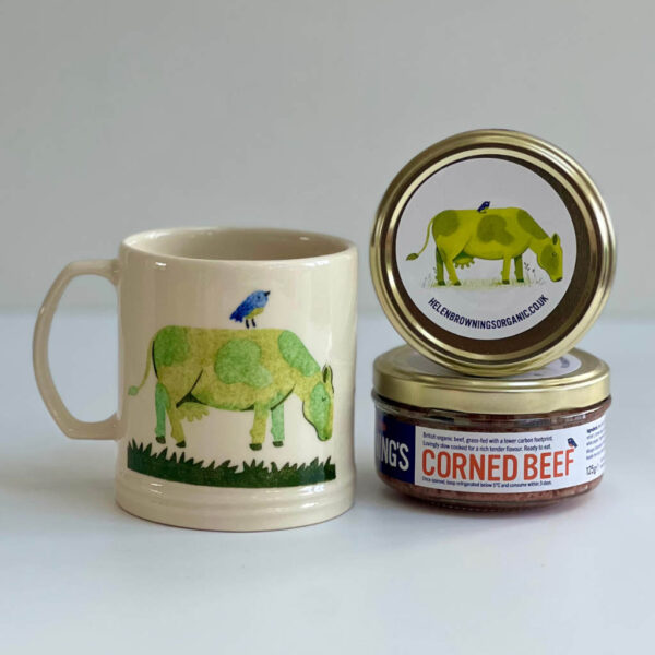 Corned beef and cow mug gift set
