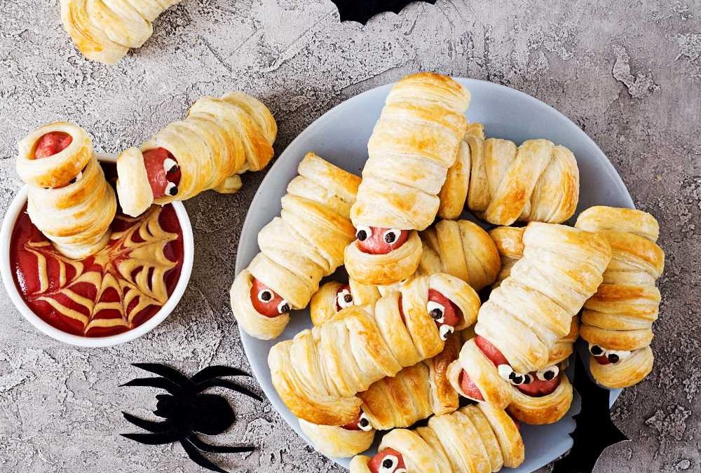 Halloween Hot Dog Mummies