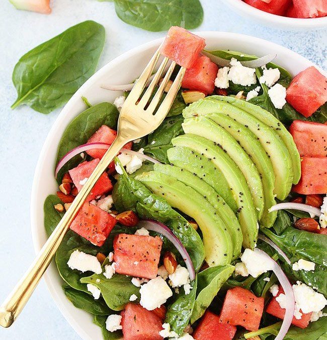 Watermelon & spinach super salad