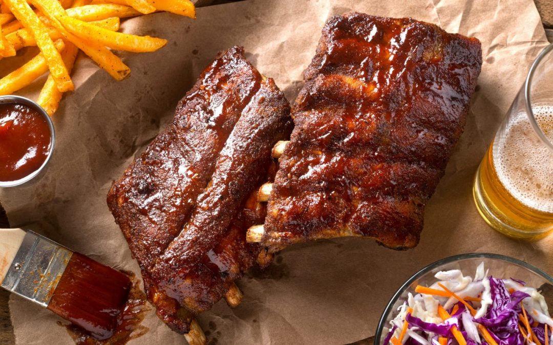 Baby Back Ribs topped with BBQ Sauce