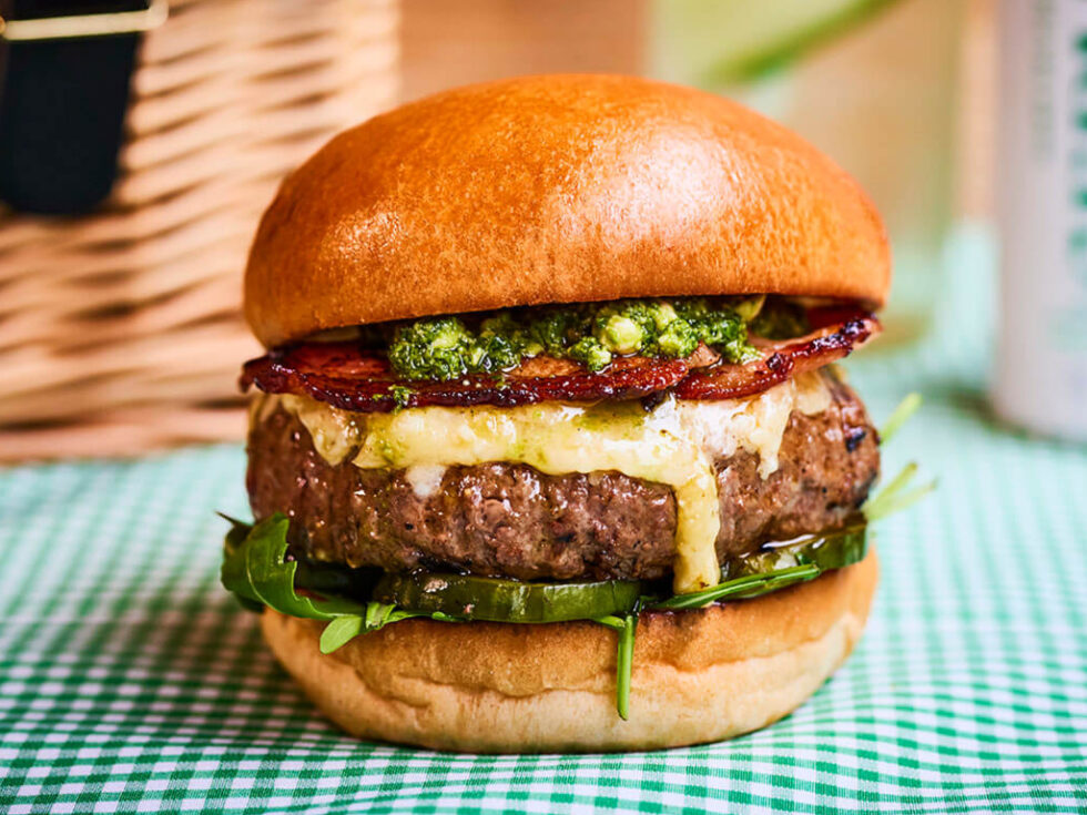 Wild Garlic Pesto Burger Helen Browning's Organics