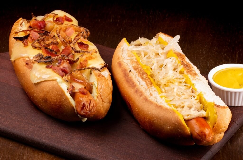 Hot dog with toppings
