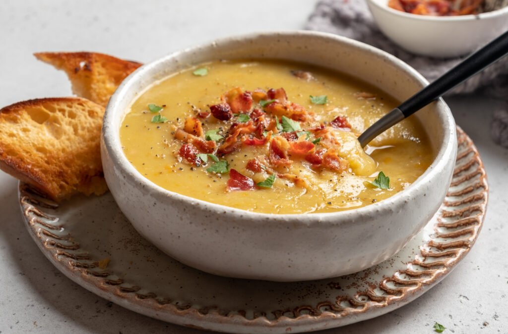 organic bacon and lentil soup