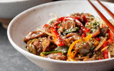 Pork stir fry with ginger & garlic