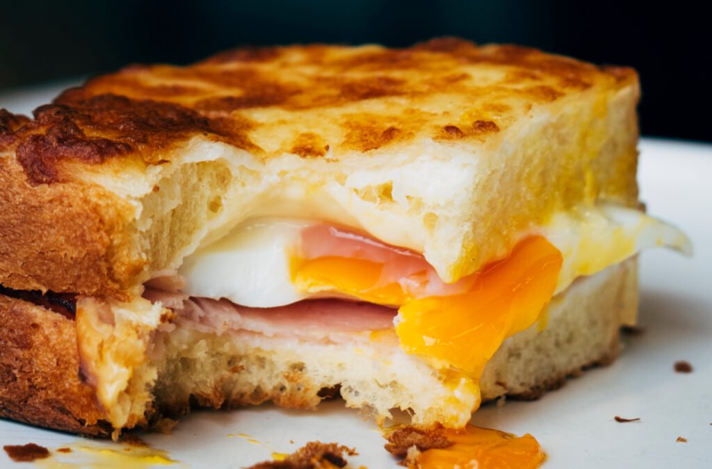 Grilled Cheese, Ham and Egg Sandwich
